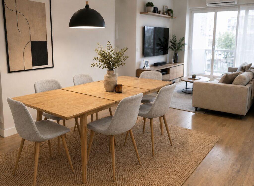Comedor Rectangular Rustic Comedor Rectangular Arpi lino extensible wood 160cm hasta 200cm ...