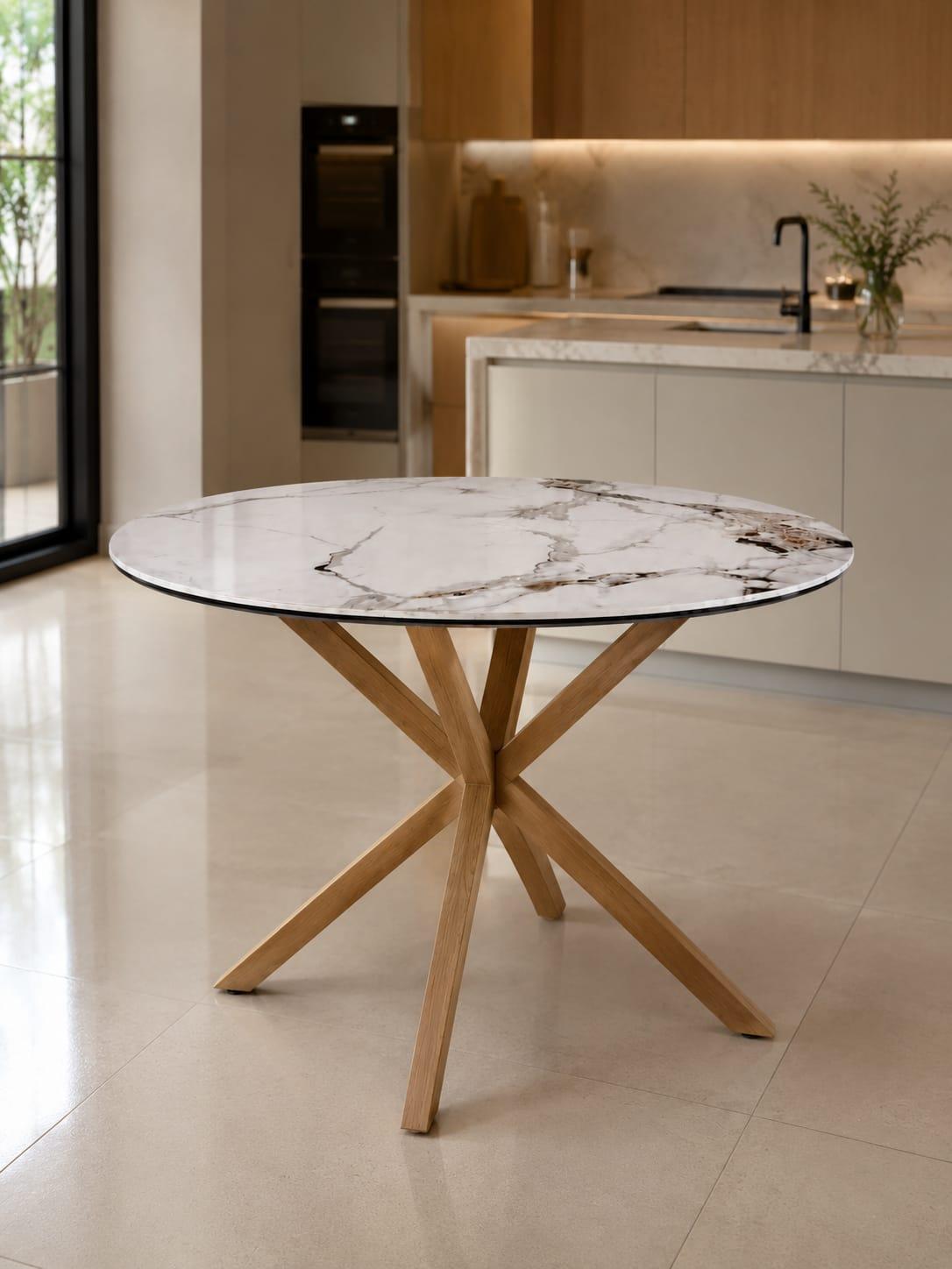 Mesa elite piedra estilo mármol wood 100cm / 120cm