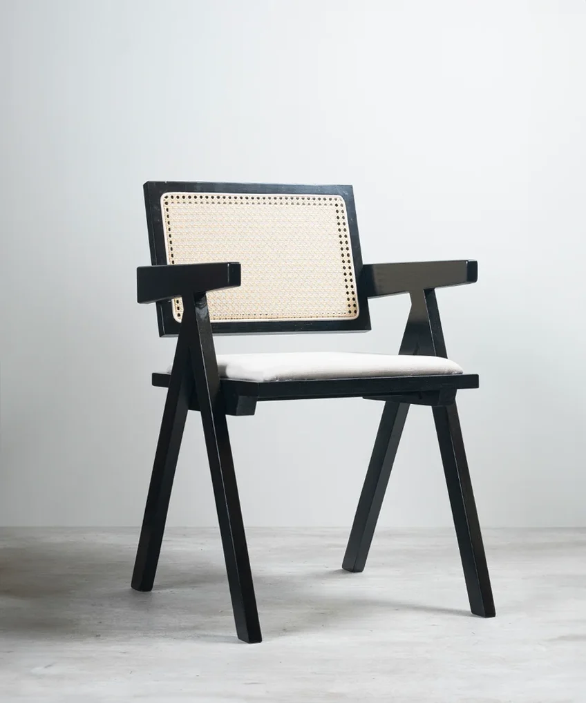 Silla Chandigarh Madera Rattan C/cojín - Imagen 2
